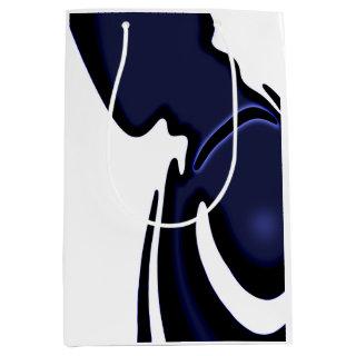 Blue Moon: Abstract Blue, White & Black Medium Gift Bag