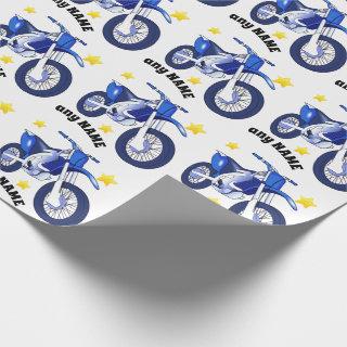 Blue Motorcycle and Custom Message