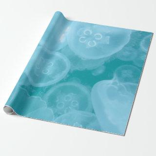 Blue ocean transparent jellyfish