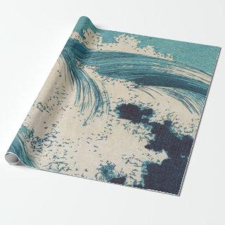 Blue Ocean Waves Japanese Woodcut