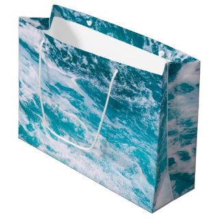 Blue Ocean Waves  Large Gift Bag