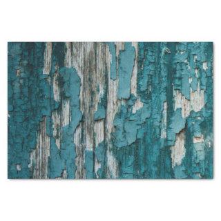 Blue Old Peeling Paint Wood Wall Texture Tissue Paper