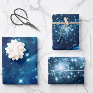 Blue Ombre Sparkly Stars Celestial Mix  Sheets