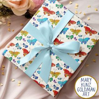 Blue Orange Butterfly Pattern Hand-Illustrated  Sheets
