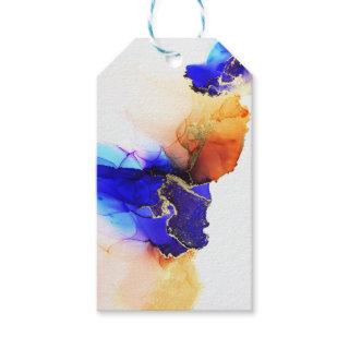 Blue Orange Gold Custom Abstract Gift Tags