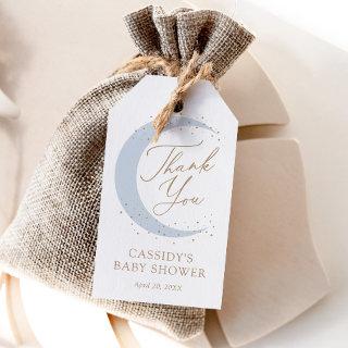 Blue Over the Moon Boy Baby Shower Gift Tags
