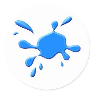 Blue Paint Splodge Classic Round Sticker