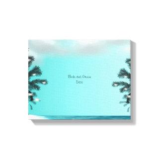 Blue Palm Tree Guest Book Alternative