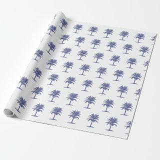 Blue Palm Tree Toile