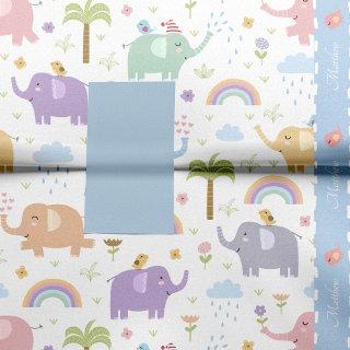Blue Pastel Elephant Pattern for Little Boy Party Tissue Paper