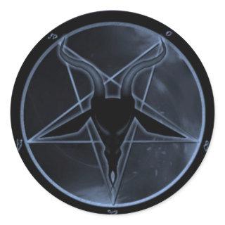 Blue Pentagram Classic Round Sticker