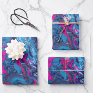 Blue & Pink Marble Acrylic Abstraction  Sheets