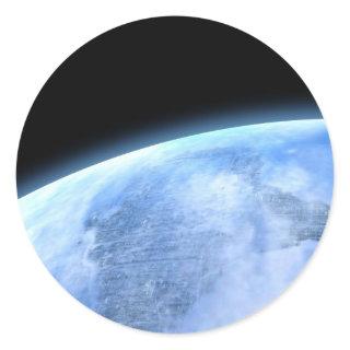 blue planet classic round sticker