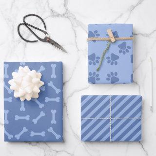 Blue Puppy Party Gift Wrap, Kids & Pets Birthday  Sheets