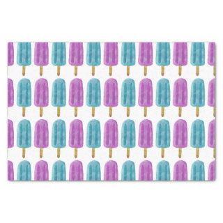 Blue & Purple Frozen Ice Pop Summer Pattern Tissue Paper