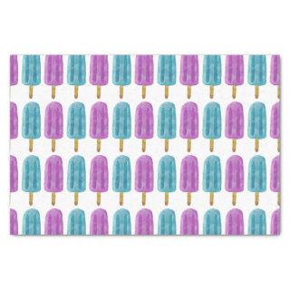 Blue & Purple Frozen Ice Pop Summer Pattern Tissue Paper