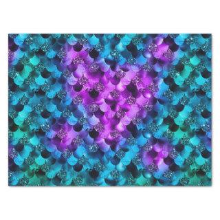 Blue & Purple Glitter Ocean Glamour Mermaid Scales Tissue Paper