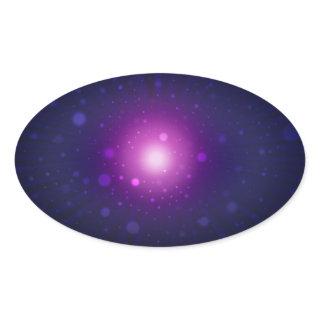 Blue Purple Space Galaxy Stars Abstract Oval Sticker