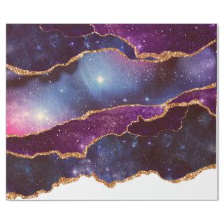 Blue & Purple Space & Stars with Gold Ribbon