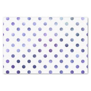 Blue Purple Violet Metallic Faux Foil Polka Dot Tissue Paper