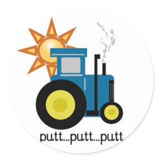Blue Putt Putt Tractor Tshirts and Gifts Classic Round Sticker