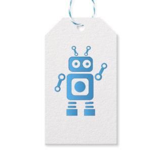 Blue Retro Robot Gift Tags