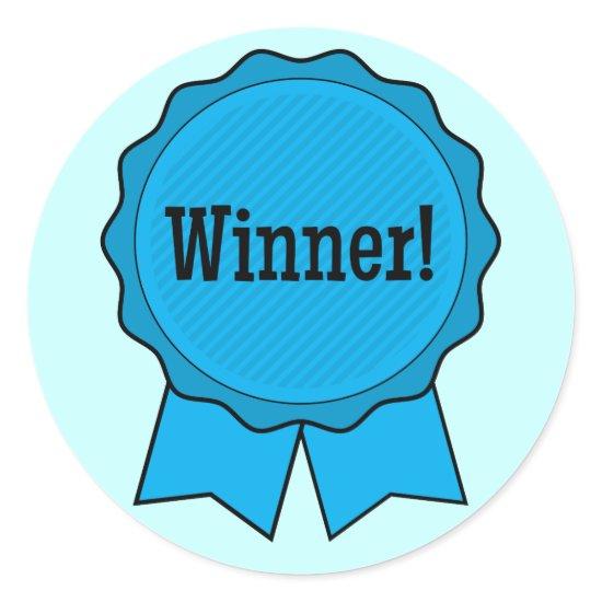 Blue Ribbon Winner Classic Round Sticker