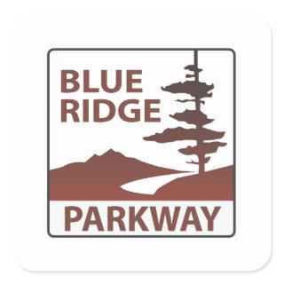 Blue Ridge Parkway Highway Road Trip Square Sticker