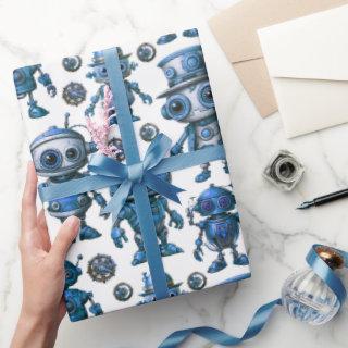 Blue Robot Pattern