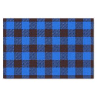 Blue Rustic Farmhouse Buffalo Checks Plaid Pattern Tissue Paper