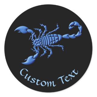 Blue Scorpion Classic Round Sticker