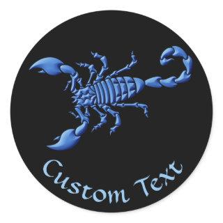 Blue Scorpion Classic Round Sticker