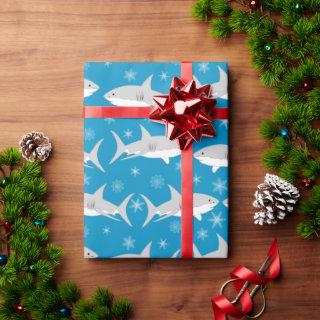 Blue Shark and Snowflake Christmas Design