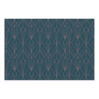 Blue silver geometric art deco vintage pattern  sheets