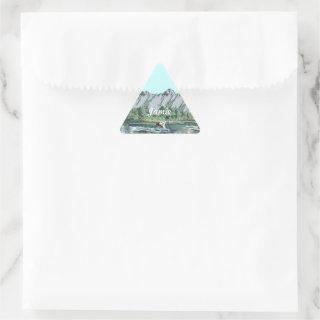 Blue Skies and Alaskan Mountains Triangle Sticker