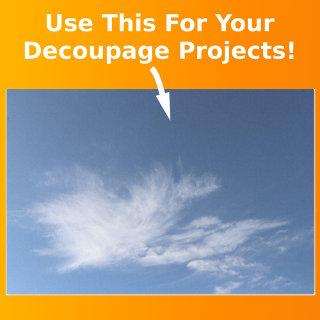 Blue Sky and White Fluffy Clouds Photo Decoupage Tissue Paper