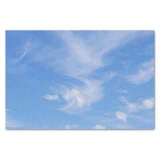 Blue Sky With Wispy Clouds Tissue Paper