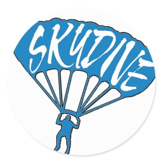 Blue skydive jumper stickers