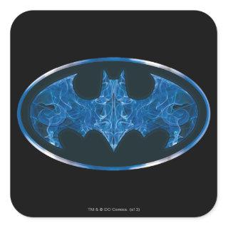 Blue Smoke Bat Symbol Square Sticker