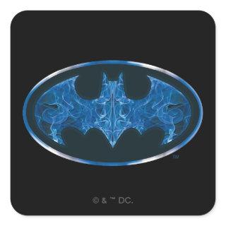 Blue Smoke Bat Symbol Square Sticker