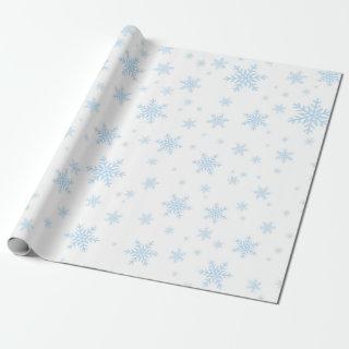Blue Snowflakes in White