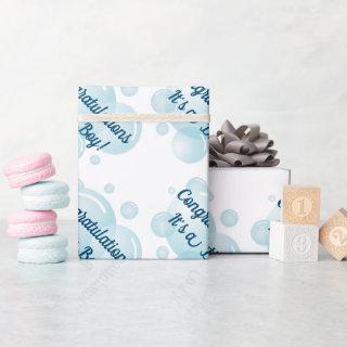 Blue soap bubbles boy's baby shower custom