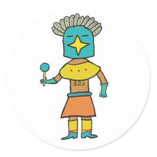 Blue Star Kachina Classic Round Sticker