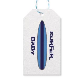 Blue Surfer Baby Gift Tags