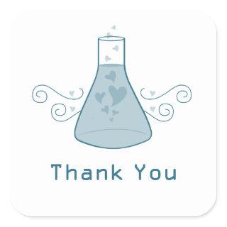 Blue Sweet Chemistry Thank You Stickers