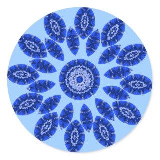 Blue Tahoe Mandala Classic Round Sticker