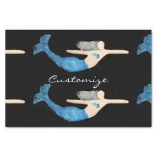 Blue-tail Mermaid Swimming Thunder_Cove Tissue Paper