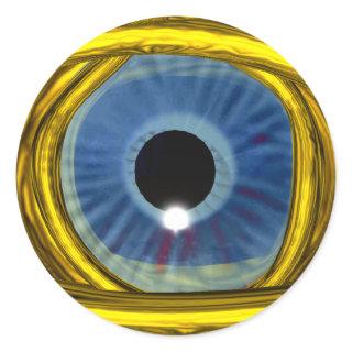 BLUE TALISMAN / GOLD HORUS EYE CLASSIC ROUND STICKER