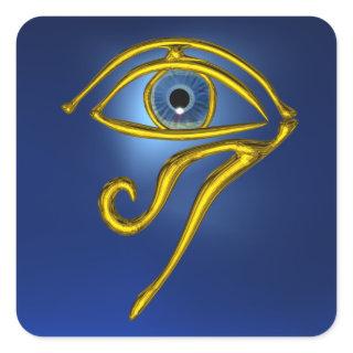 BLUE TALISMAN, GOLD HORUS EYE SQUARE STICKER