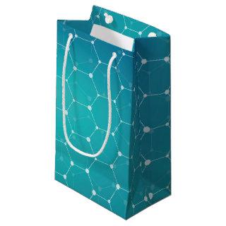 Blue Teal DNA Pattern Small Gift Bag